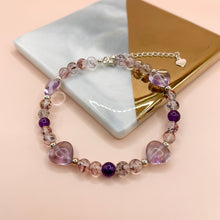 Load image into Gallery viewer, Super Seven + Amethyst Sterling Silver Bracelet