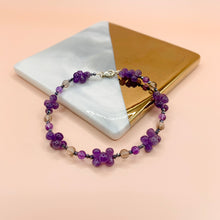 Load image into Gallery viewer, Amethyst Flowers Sterling Silver Bracelet