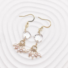 Load image into Gallery viewer, White Quartz Heart Shaped 14KGF Earrings
