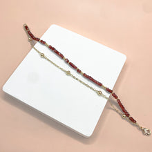 Load image into Gallery viewer, Garnet Double Layer 14k Gold Filled Bracelet