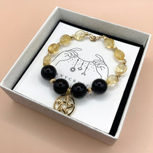 Load image into Gallery viewer, Citrine + Black Tourmaline 14k Gold Filled Bracelet