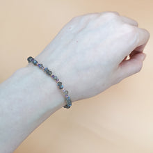 Load image into Gallery viewer, Labradorite + Amethyst Rose Gold Sterling Silver Bracelet