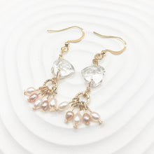 Load image into Gallery viewer, White Quartz Heart Shaped 14KGF Earrings