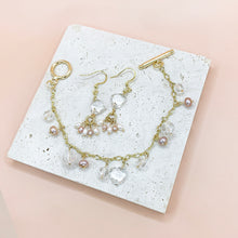 Load image into Gallery viewer, White Quartz Heart Shaped 14KGF Earrings