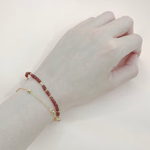 Load image into Gallery viewer, Garnet Double Layer 14k Gold Filled Bracelet