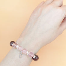 Load image into Gallery viewer, Rose Quartz + Lepidolite Sterling Silver Bracelet