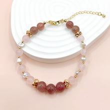 Load image into Gallery viewer, Rose Quartz & Pearl 14k Gold Filled Bracelet
