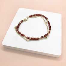 Load image into Gallery viewer, Garnet Double Layer 14k Gold Filled Bracelet
