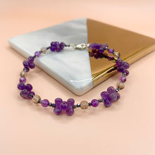 Load image into Gallery viewer, Amethyst Flowers Sterling Silver Bracelet