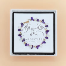 Load image into Gallery viewer, Amethyst + Moonstone 14k Gold Filled Bracelet