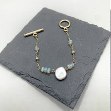 Load image into Gallery viewer, Minimalist Style Opal x Pearl 14k Gold Filled Bracelet
