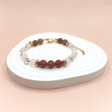 Load image into Gallery viewer, Rose Quartz & Pearl 14k Gold Filled Bracelet