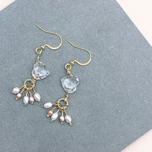 Load image into Gallery viewer, White Quartz Heart Shaped 14KGF Earrings