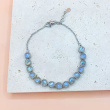 Load image into Gallery viewer, Multi Round Shaped Moonstone S925 Sterling Silver Bracelet