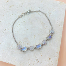 Load image into Gallery viewer, Oval Shaped Moonstone S925 Sterling Silver Bracelet