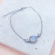 Load image into Gallery viewer, Rose Shaped Moonstone S925 Sterling Silver Bracelet