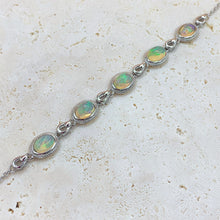 Load image into Gallery viewer, Oval Shaped Opal S925 Sterling Silver Bracelet