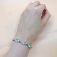 Load image into Gallery viewer, Oval Shaped Opal S925 Sterling Silver Bracelet