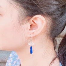 Load image into Gallery viewer, Drop shaped Lapis Lazuli & Opal Sterling Sliver Earrings