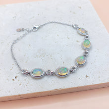 Load image into Gallery viewer, Oval Shaped Opal S925 Sterling Silver Bracelet