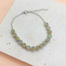Load image into Gallery viewer, Multi-Round Shaped Opal S925 Sterling Silver Bracelet