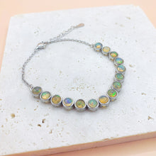 Load image into Gallery viewer, Multi-Round Shaped Opal S925 Sterling Silver Bracelet