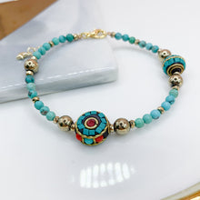 Load image into Gallery viewer, Turquoise 14k Gold Filled Bracelet
