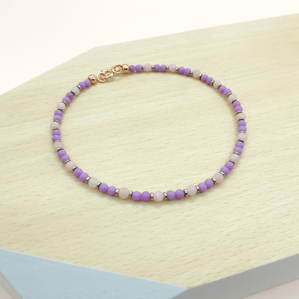 Pink & Purple Opal 14k Gold Filled Bracelet