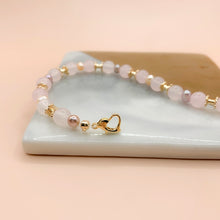 Load image into Gallery viewer, Rose Quartz 14k Gold Filled Bracelet

