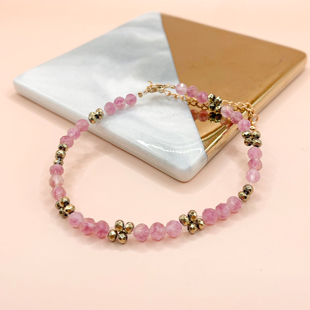 Pink Tourmaline 14k Gold Filled Bracelet
