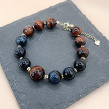 Load image into Gallery viewer, Red &amp; Blue Tiger’s Eye S925 Sterling Bracelet
