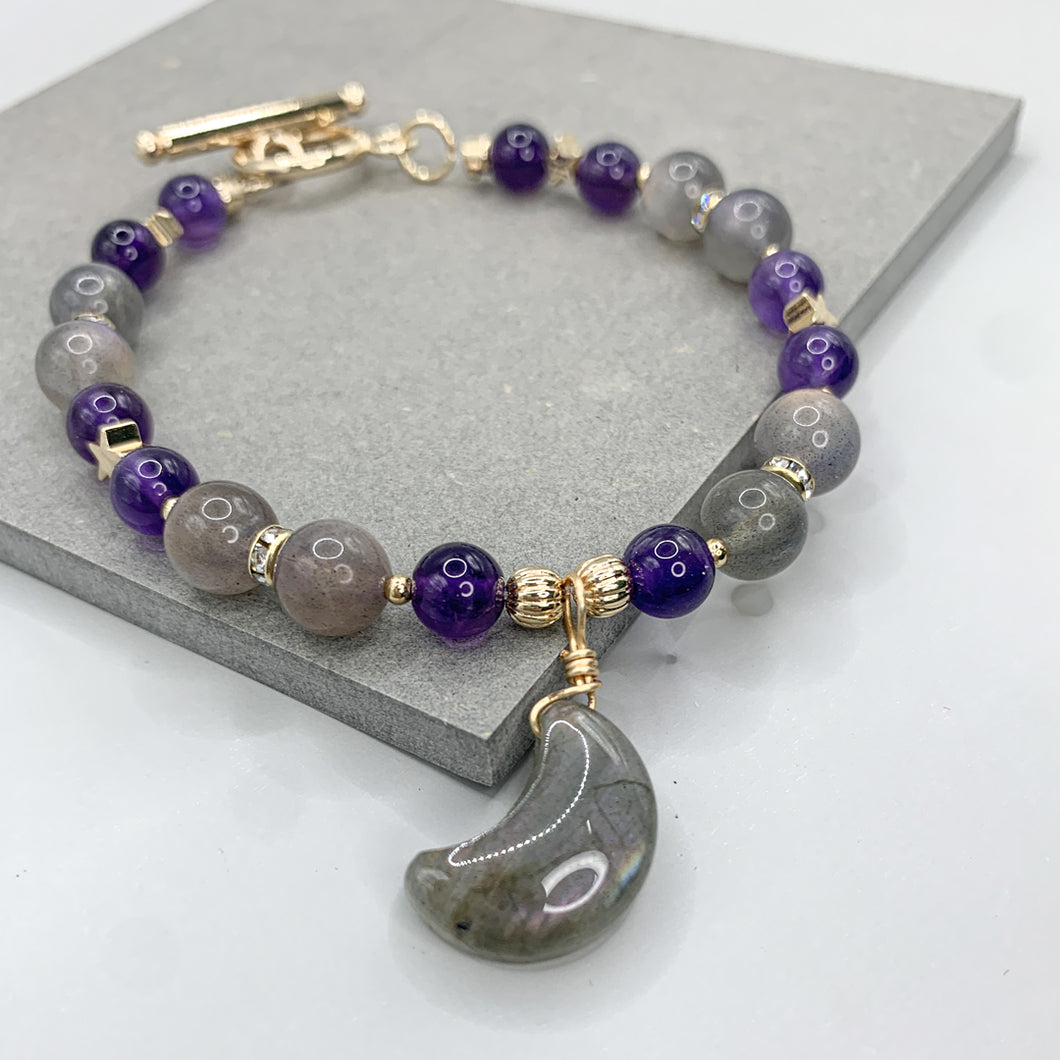 Purple Labradorite 14k Gold Filled Bracelet