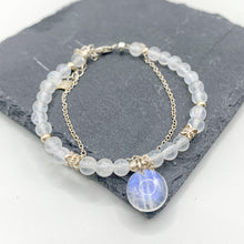Load image into Gallery viewer, Moonstone Double Layer S925 Sterling Silver Bracelet
