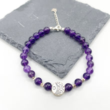 Load image into Gallery viewer, Amethyst Fish S925 Sterling Silver Bracelet
