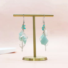 Load image into Gallery viewer, Fragments of Memories (blue) Amazonite x White Quartz Sterling Silver Earrings

