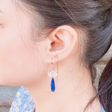 Load image into Gallery viewer, Drop shaped Lapis Lazuli &amp; Opal Sterling Sliver Earrings
